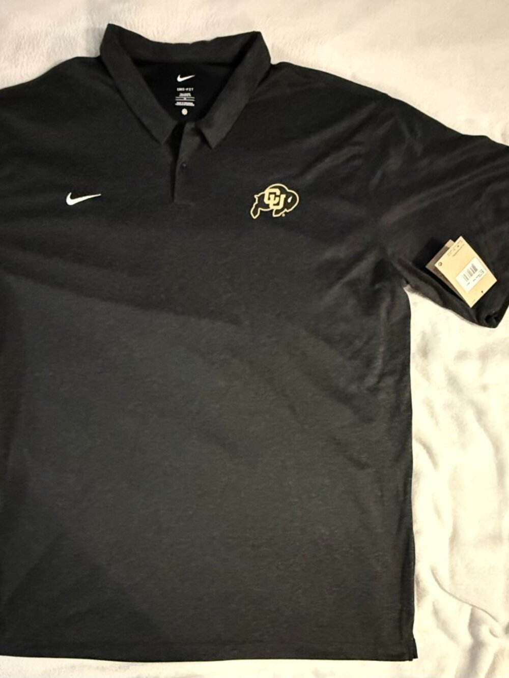 Colorado Buffaloes Nike Big & Tall Performance Polo Heathered Black 4XL Tall NWT